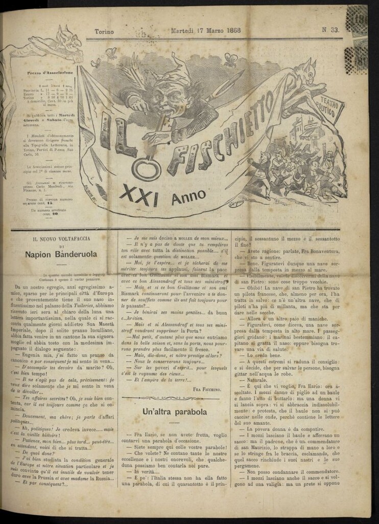 Miniatura de Il Fischietto del 17 de marzo de 1868, nº 33