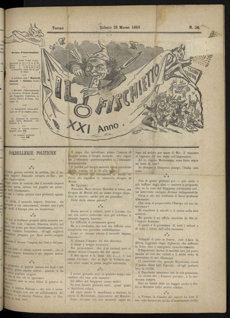 Miniatura de Il Fischietto del 28 de marzo de 1868, nº 38