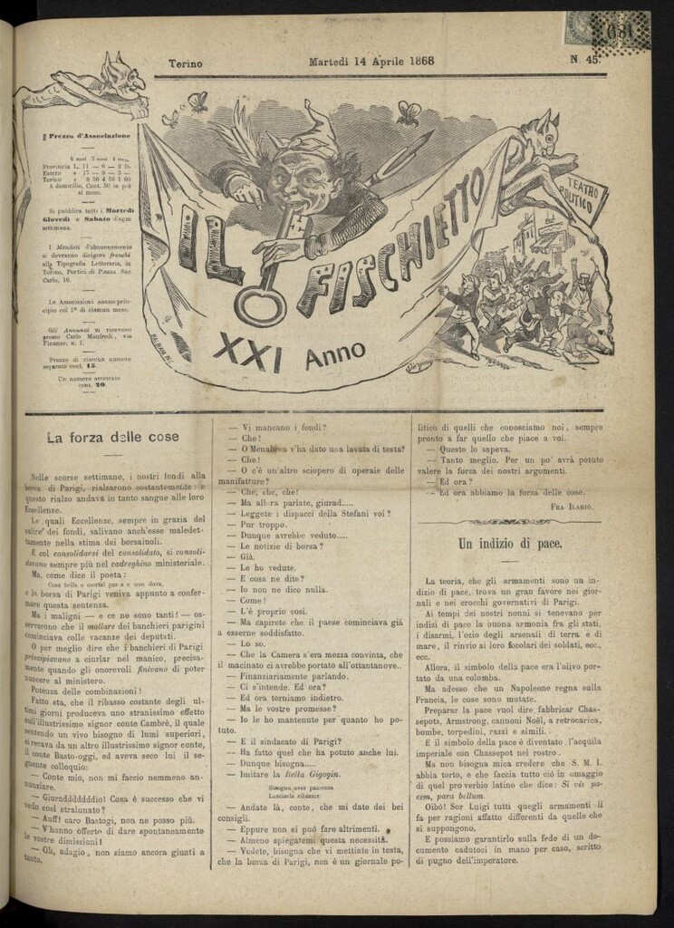 Miniatura de Il Fischietto del 14 de abril de 1868, nº 45