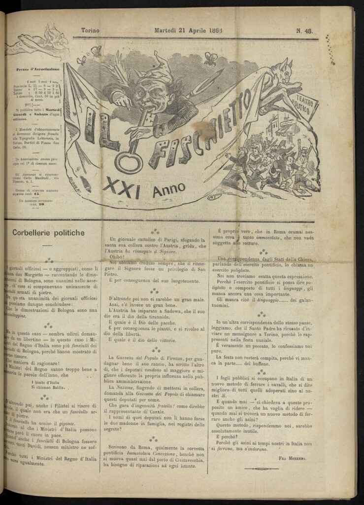 Miniatura de Il Fischietto del 21 de abril de 1868, nº 48