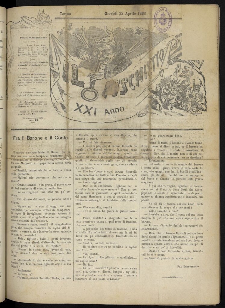 Miniatura de Il Fischietto del 23 de abril de 1868, nº 49