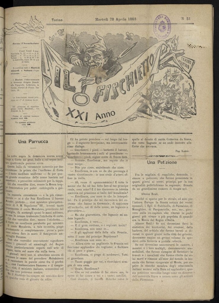 Miniatura de Il Fischietto del 28 de abril de 1868, nº 51