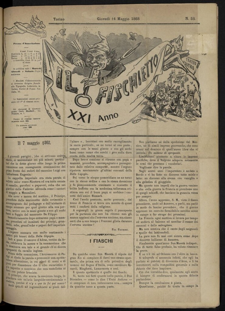 Miniatura de Il Fischietto del 14 de mayo de 1868, nº 58