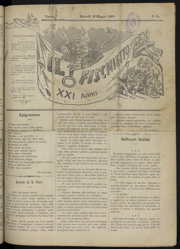 Miniatura de Il Fischietto del 19 de mayo de 1868, nº 60