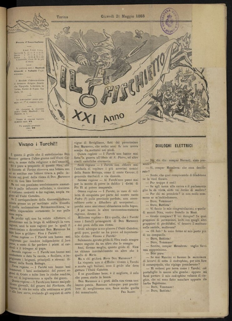 Miniatura de Il Fischietto del 21 de mayo de 1868, nº 61