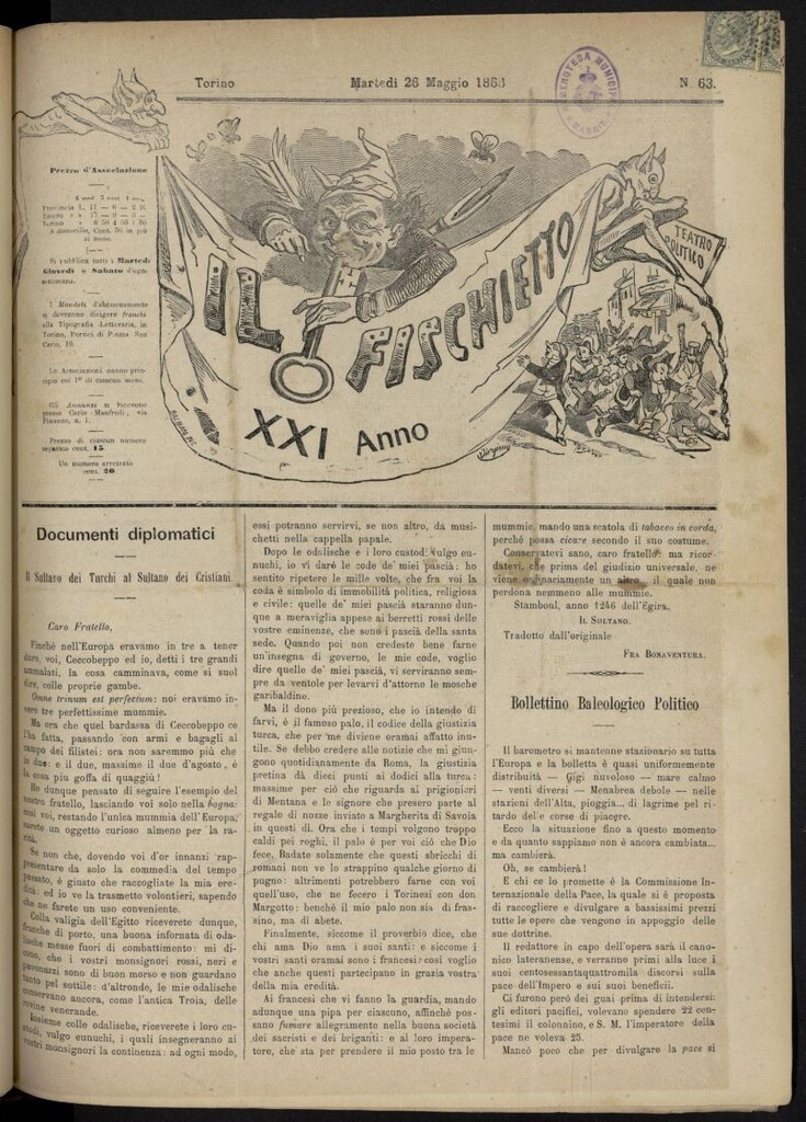 Miniatura de Il Fischietto del 26 de mayo de 1868, nº 63
