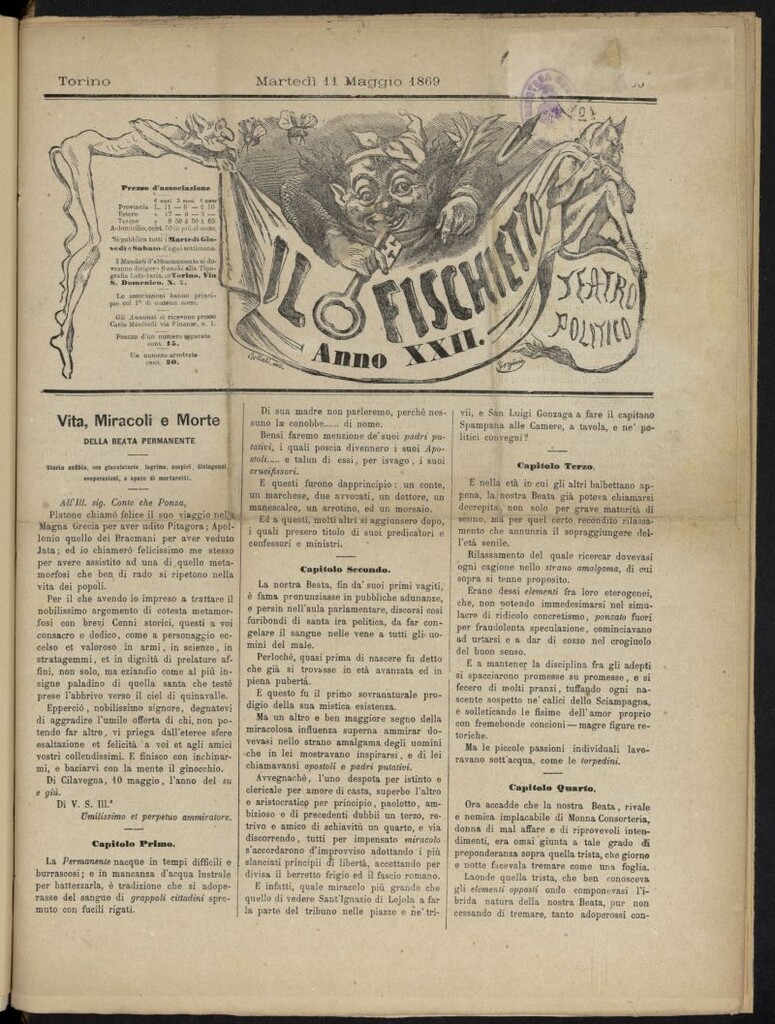 Miniatura de Il Fischietto del 11 de mayo de 1869, nº 56