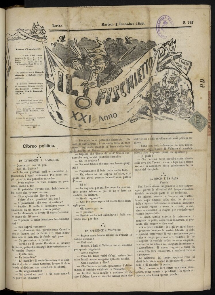Miniatura de Il Fischietto del 8 de diciembre de 1868, nº 147