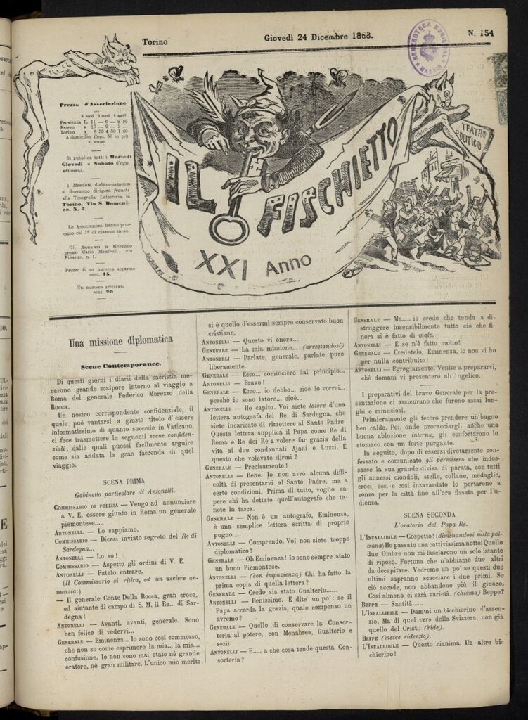 Miniatura de Il Fischietto del 24 de diciembre de 1868, nº 154