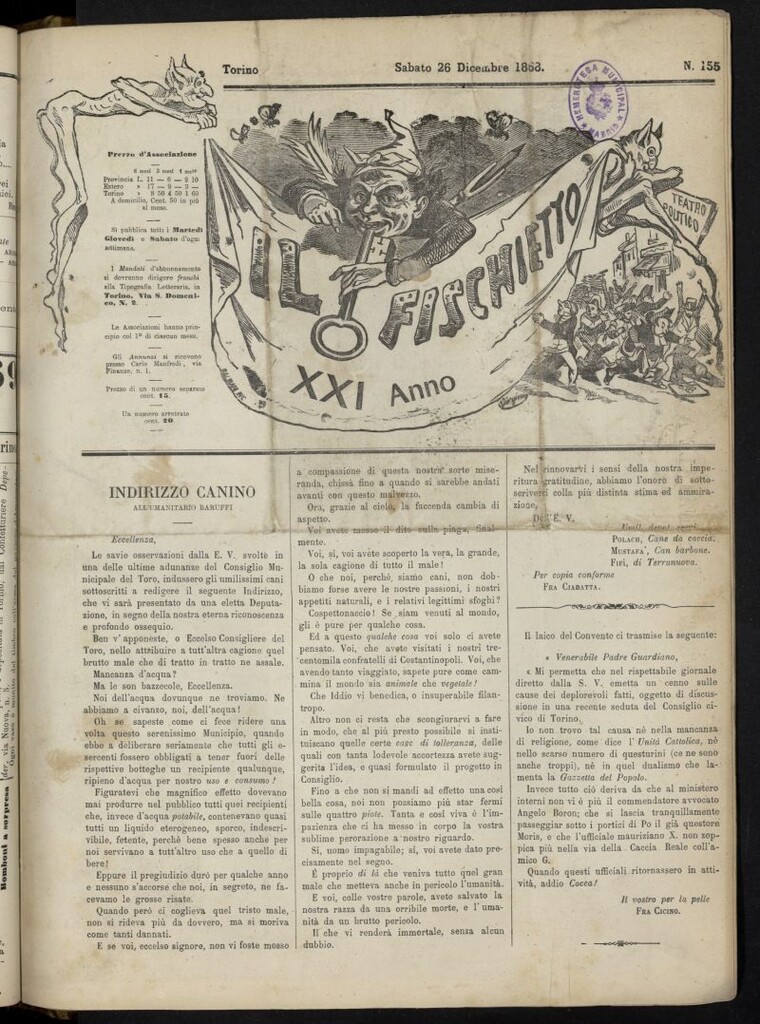 Miniatura de Il Fischietto del 26 de diciembre de 1868, nº 155