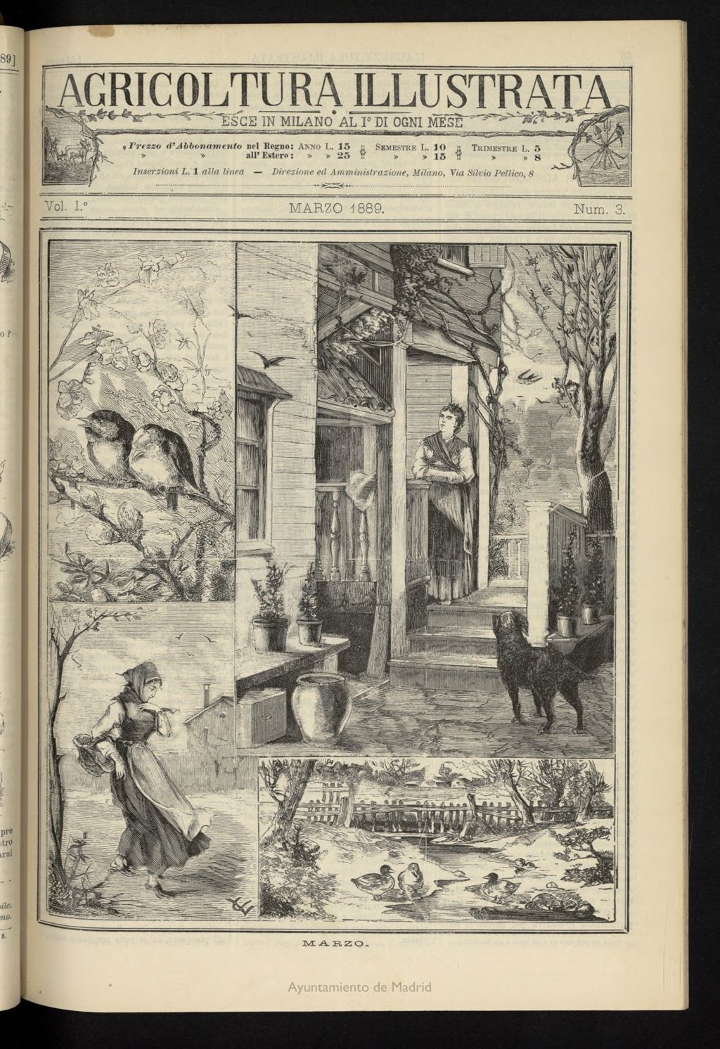 Miniatura de L´Agricoltura Illustrata de marzo de 1889, nº 3