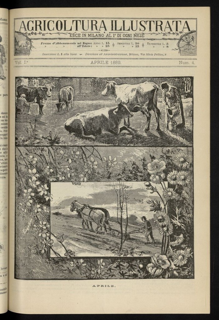 Miniatura de L´Agricoltura Illustrata de abril de 1889, nº 4