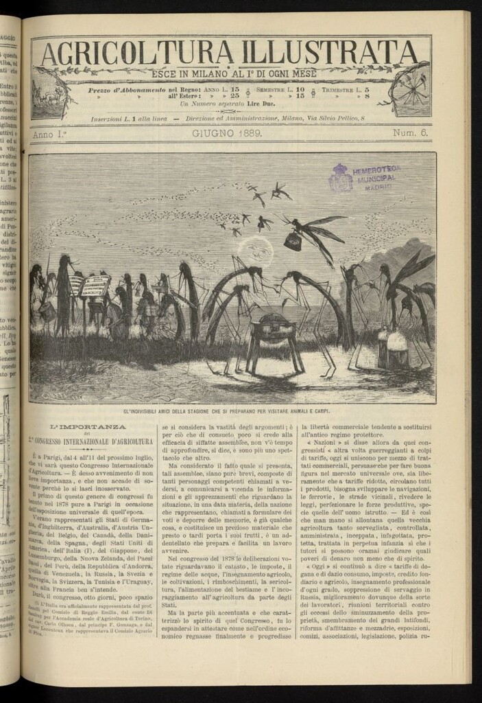 Miniatura de L´Agricoltura Illustrata de junio de 1889, nº 6