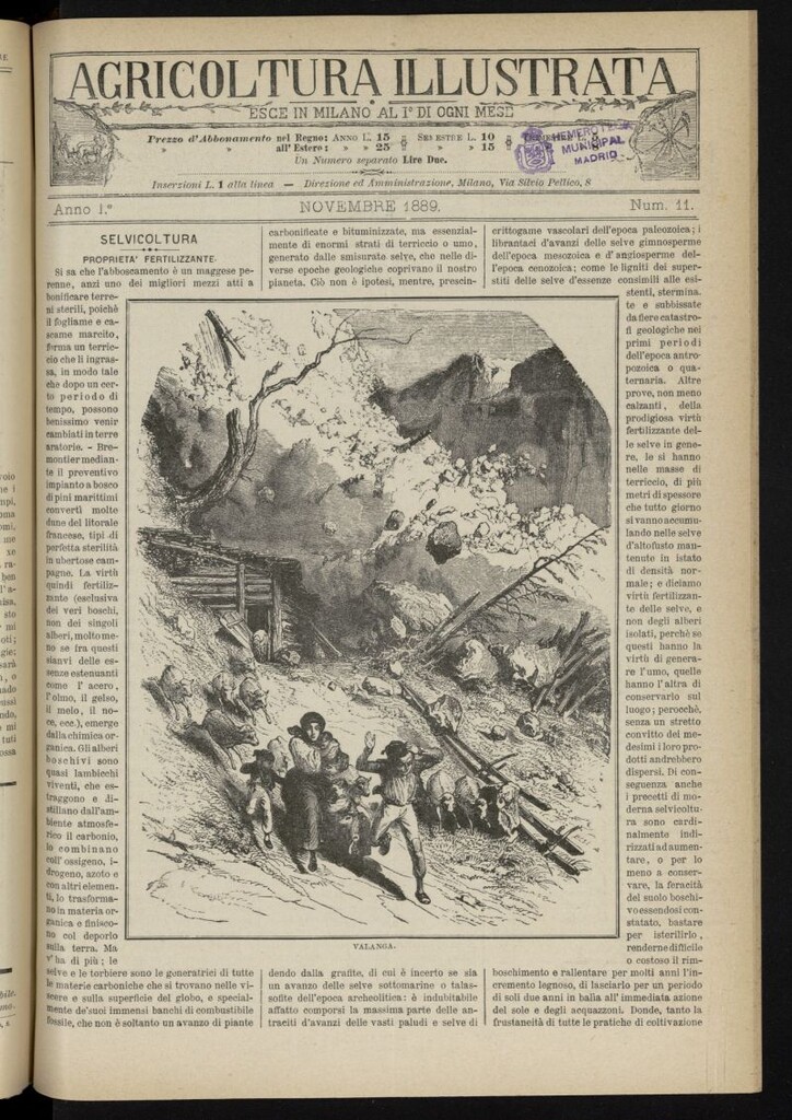 Miniatura de L´Agricoltura Illustrata de noviembre de 1889, nº 11