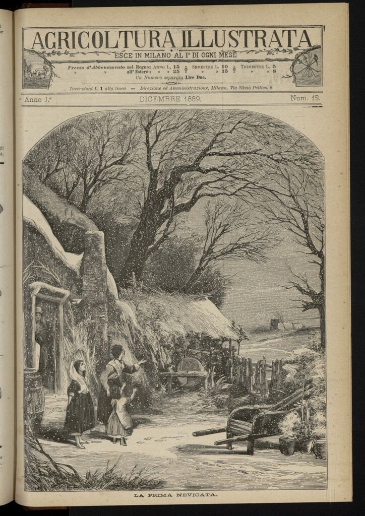 Miniatura de L´Agricoltura Illustrata de diciembre de 1889, nº 12