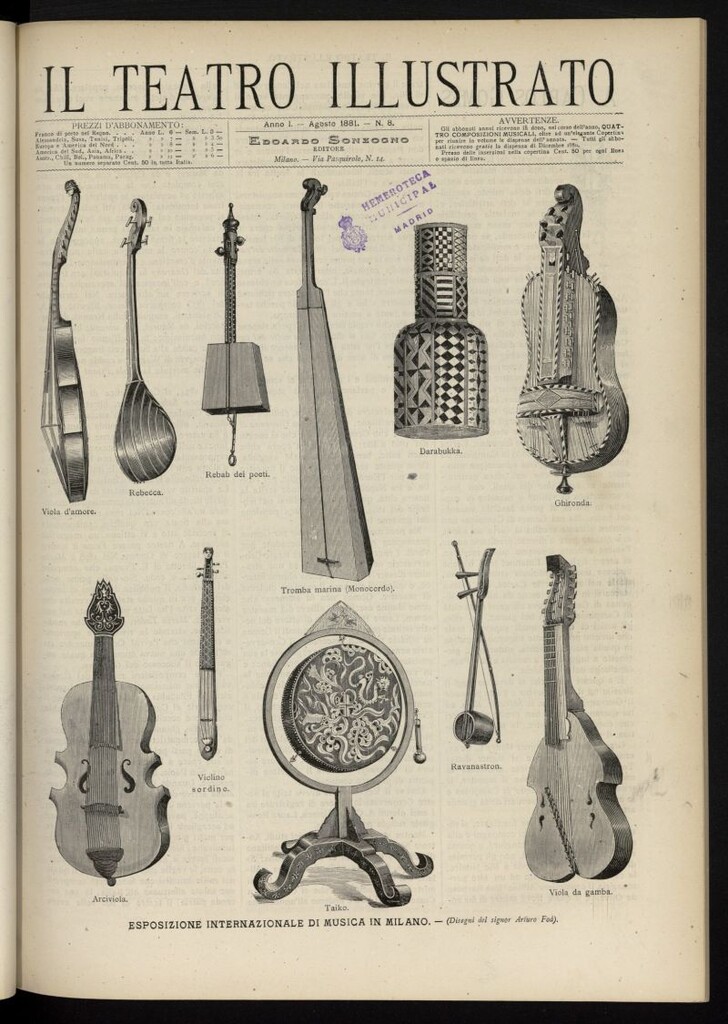 Miniatura de Il Teatro illustrato de agosto de 1881, nº 8