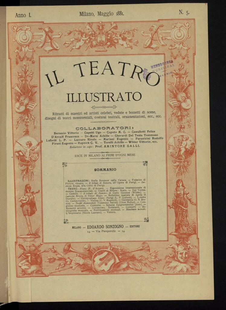 Miniatura de Il Teatro illustrato de mayo de 1881, suplemento al nº 5