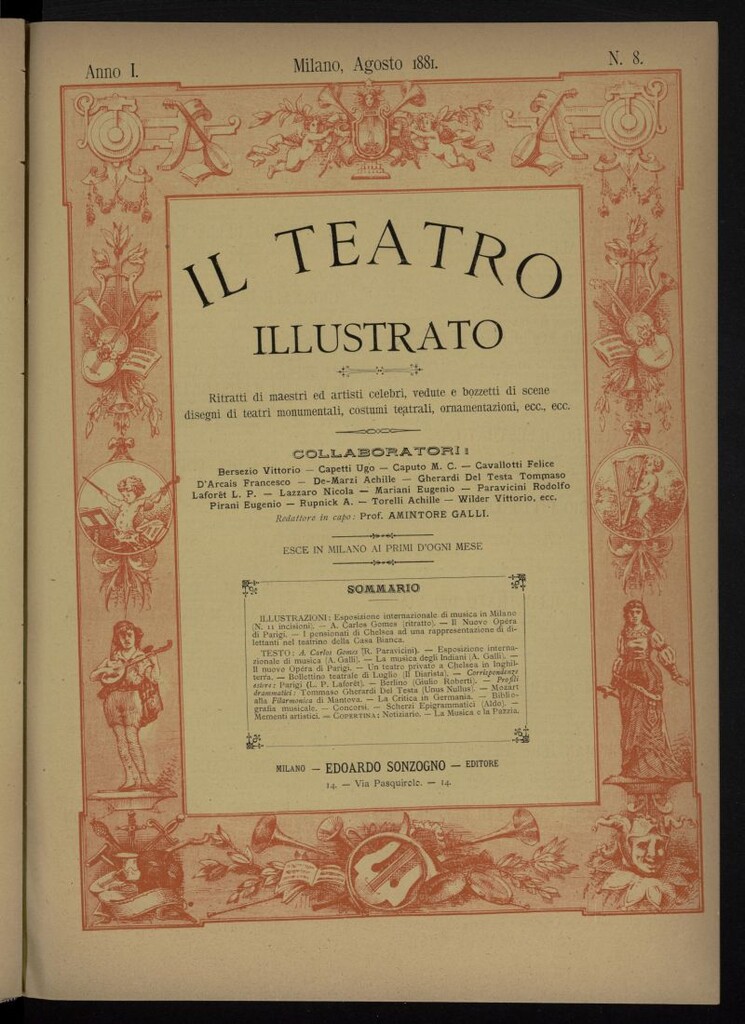 Miniatura de Il Teatro illustrato de agosto de 1881, suplemento al nº 8