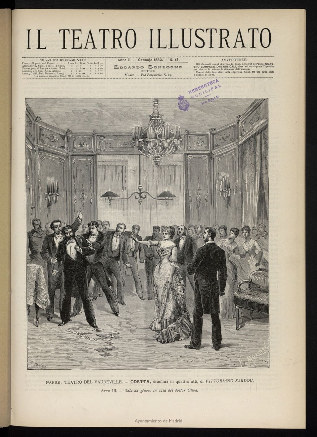 Miniatura de Il Teatro illustrato de enero de 1882, nº 13