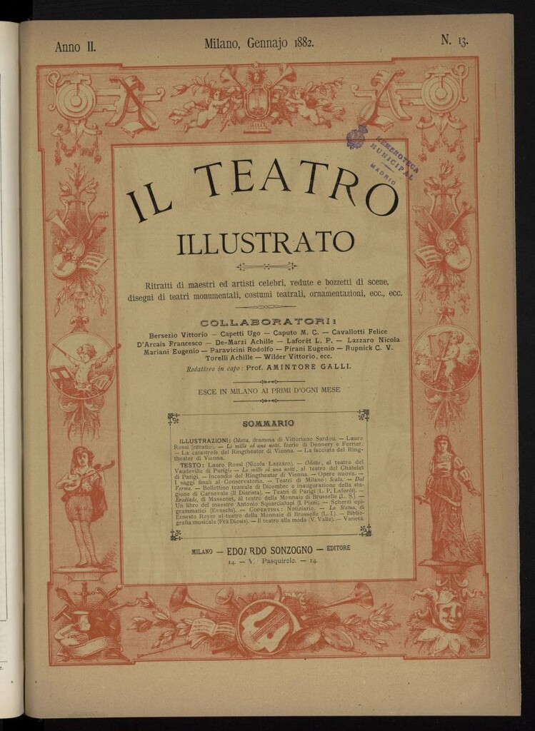 Miniatura de Il Teatro illustrato de enero de 1882, suplemento al nº 13