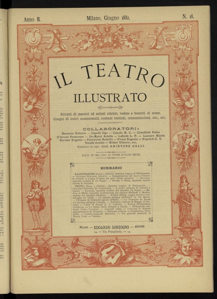Miniatura de Il Teatro illustrato de junio de 1882, suplemento al nº 18