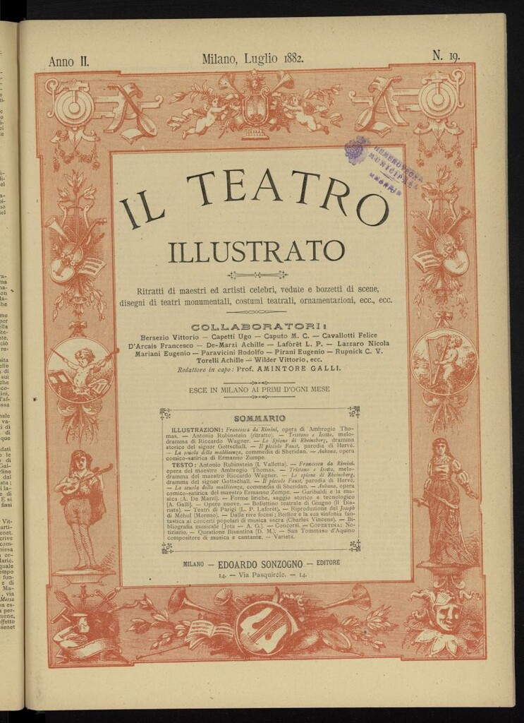 Miniatura de Il Teatro illustrato de julio de 1882, suplemento al nº 19