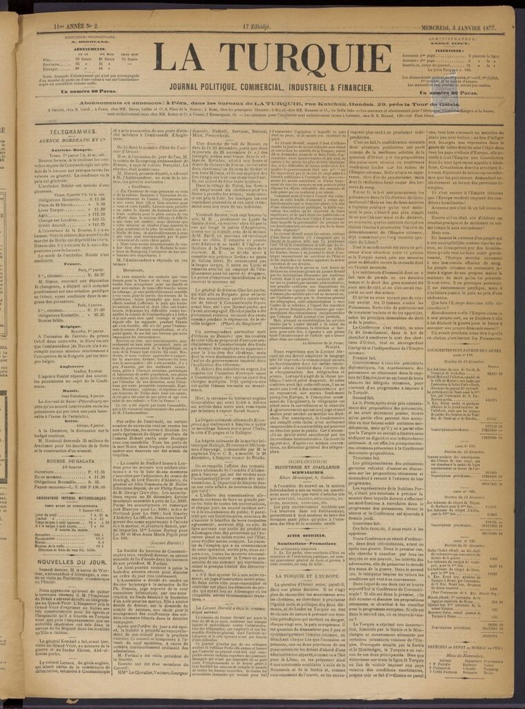 Miniatura de La Turquie del 3 de enero de 1877, nº 2
