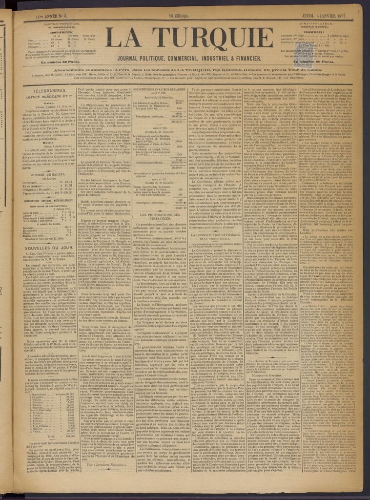 Miniatura de La Turquie del 4 de enero de 1877, nº 3