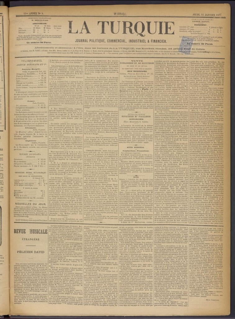 Miniatura de La Turquie del 11 de enero de 1877, nº 8
