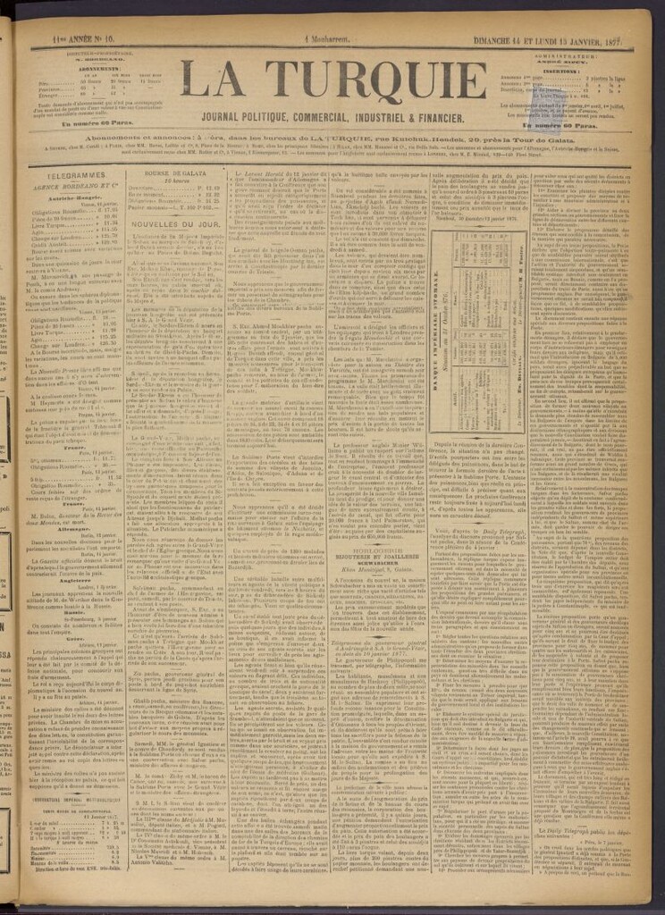 Miniatura de La Turquie del 14 y 15 de enero de 1877, nº 10