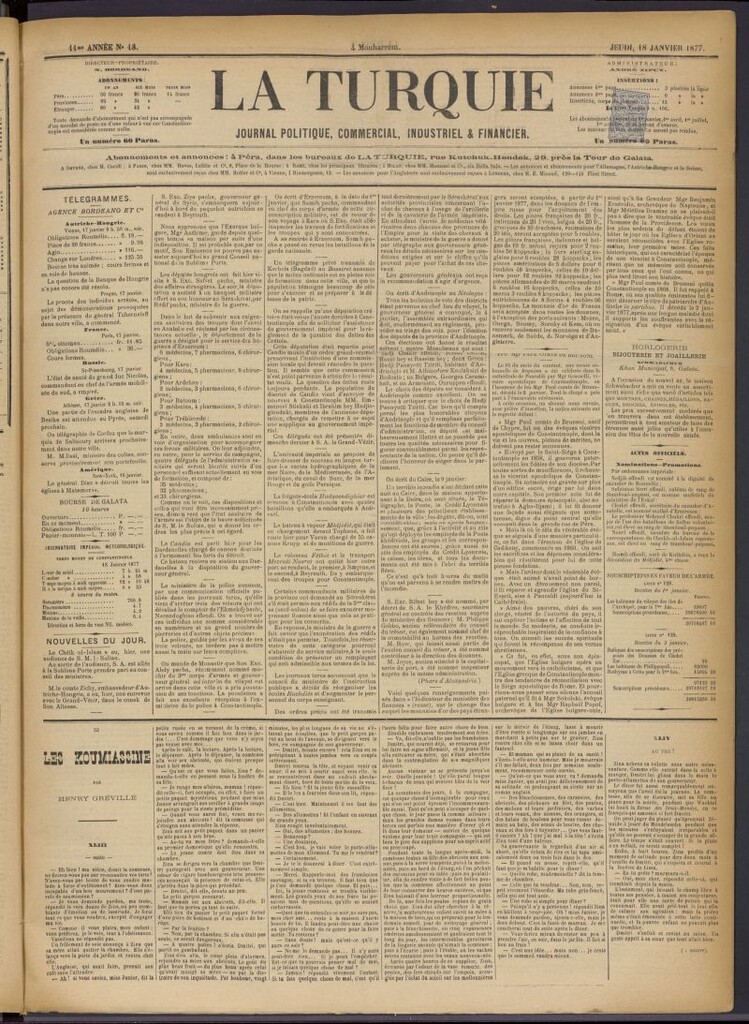 Miniatura de La Turquie del 18 de enero de 1877, nº 13