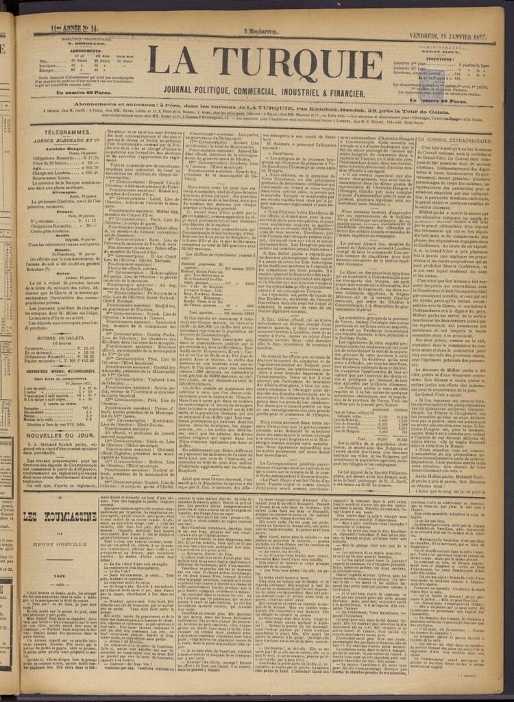 Miniatura de La Turquie del 19 de enero de 1877, nº 14