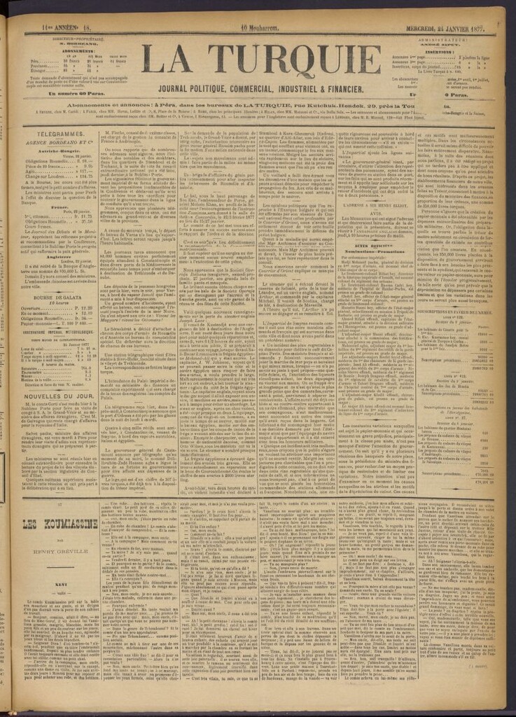 Miniatura de La Turquie del 24 de enero de 1877, nº 18