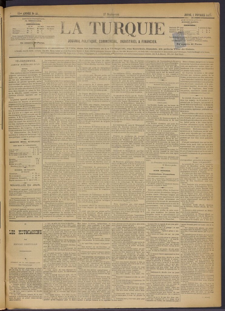 Miniatura de La Turquie del 1 de febrero de 1877, nº 25