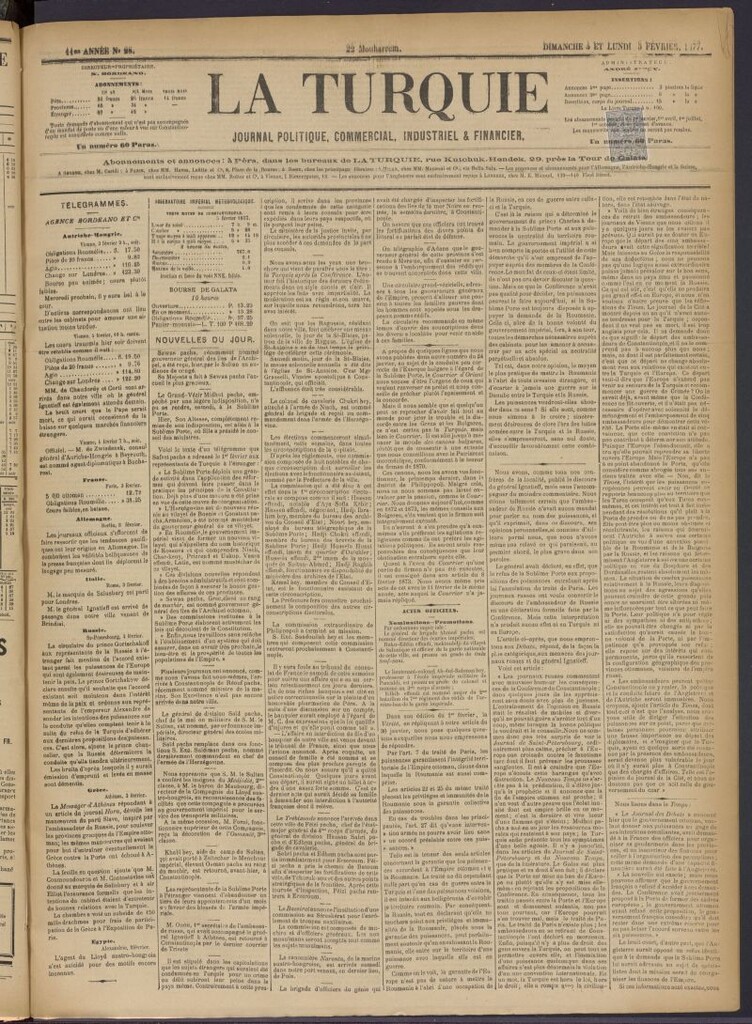 Miniatura de La Turquie del 4 y 5 de febrero de 1877, nº 28