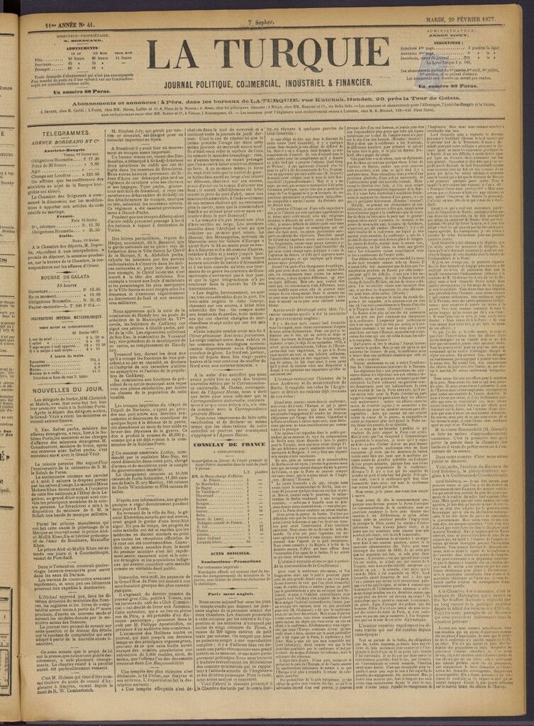 Miniatura de La Turquie del 20 de febrero de 1877, nº 41