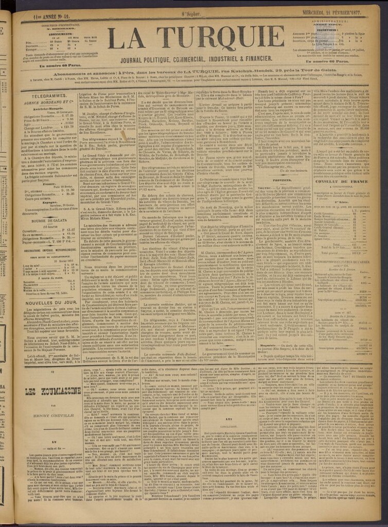 Miniatura de La Turquie del 21 de febrero de 1877, nº 42