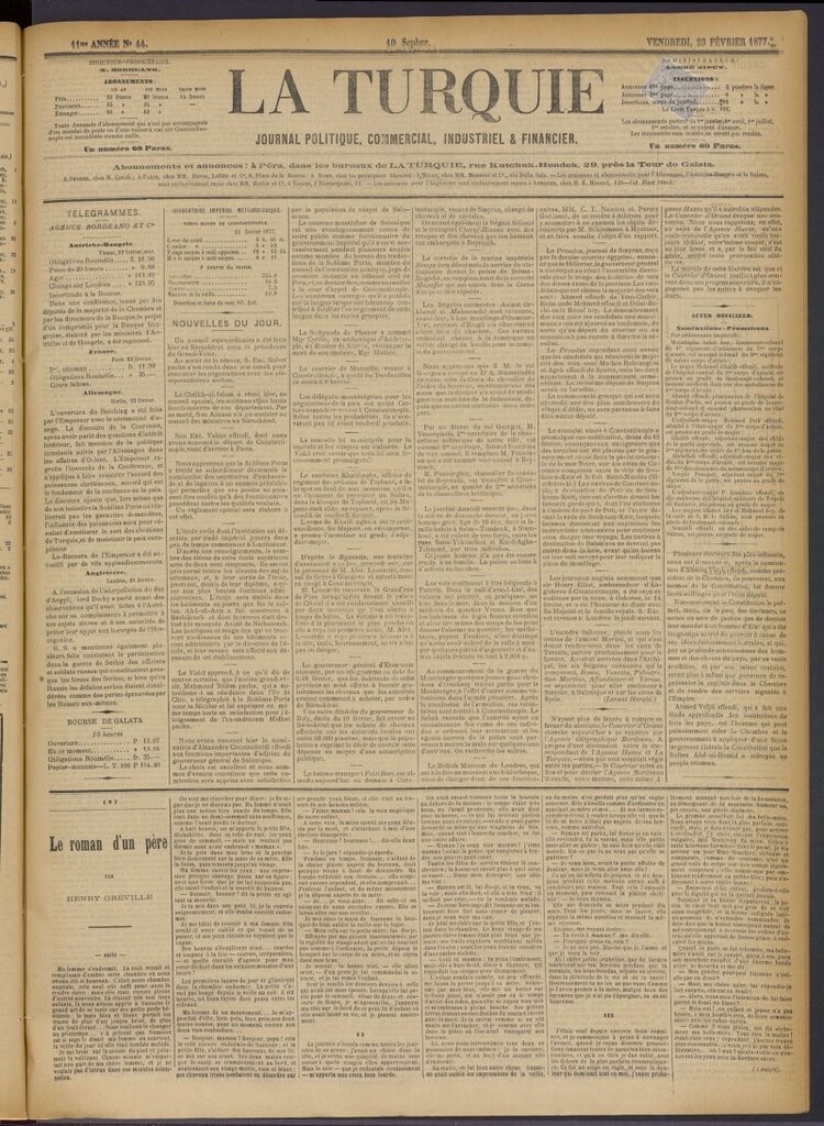 Miniatura de La Turquie del 23 de febrero de 1877, nº 44