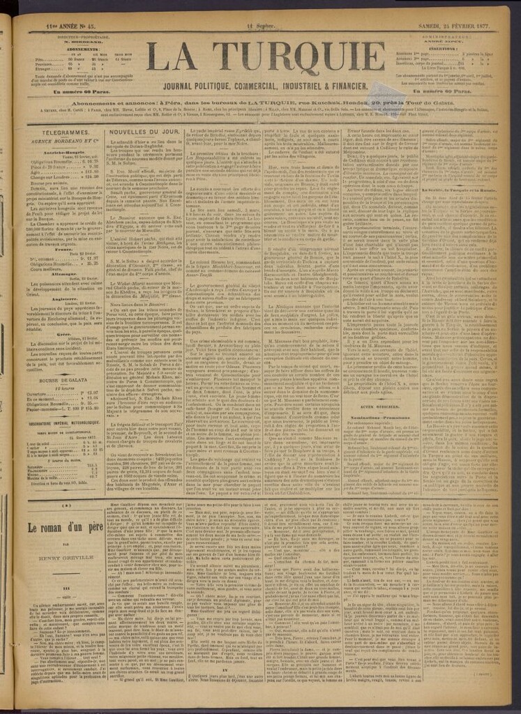 Miniatura de La Turquie del 24 de febrero de 1877, nº 45
