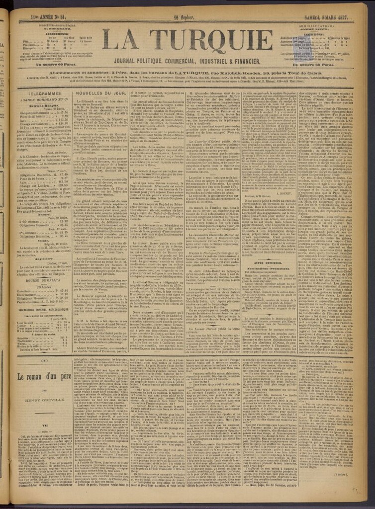 Miniatura de La Turquie del 3 de marzo de 1877, nº 51