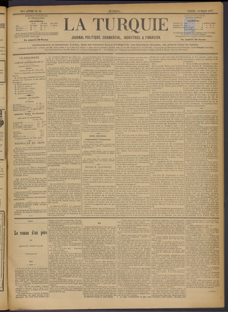 Miniatura de La Turquie del 13 de marzo de 1877, nº 59
