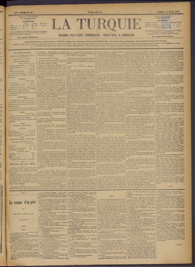 Miniatura de La Turquie del 17 de marzo de 1877, nº 63