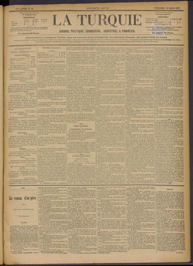 Miniatura de La Turquie del 23 de marzo de 1877, nº 68