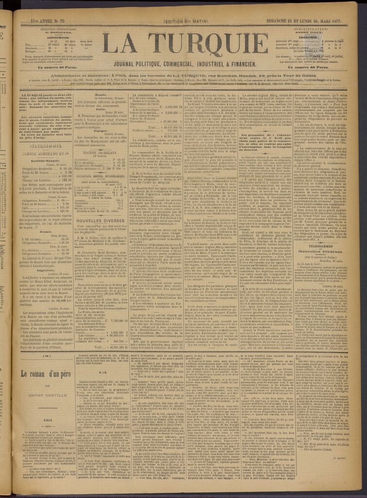 Miniatura de La Turquie del 25 y 26 de marzo de 1877, nº 70