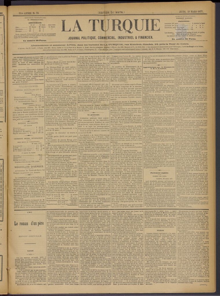 Miniatura de La Turquie del 29 de marzo de 1877, nº 73