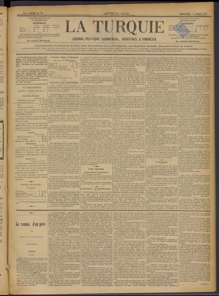 Miniatura de La Turquie del 4 de abril de 1877, nº 76