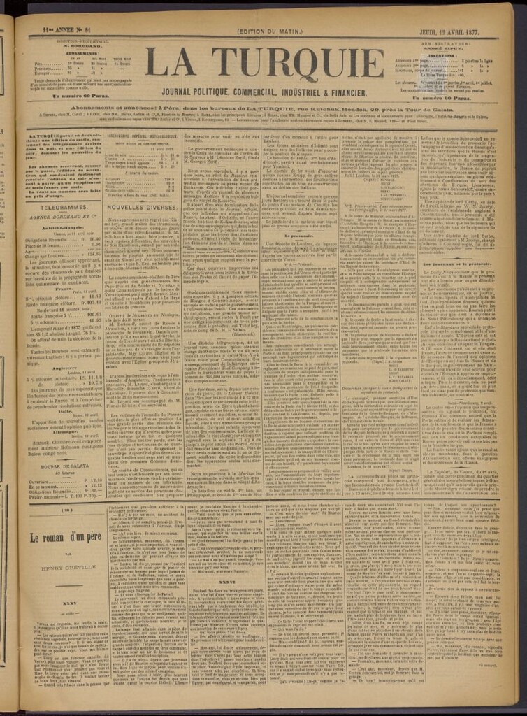 Miniatura de La Turquie del 12 de abril de 1877, nº 81