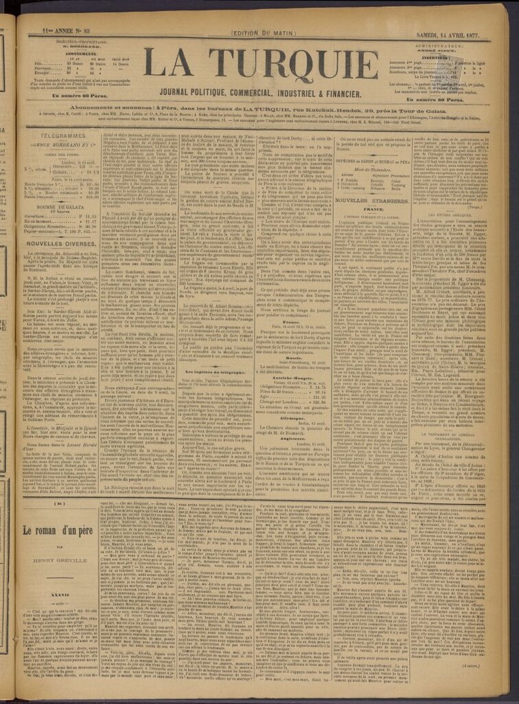 Miniatura de La Turquie del 14 de abril de 1877, nº 83