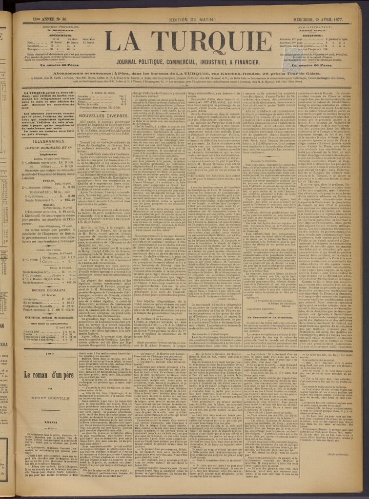 Miniatura de La Turquie del 18 de abril de 1877, nº 86