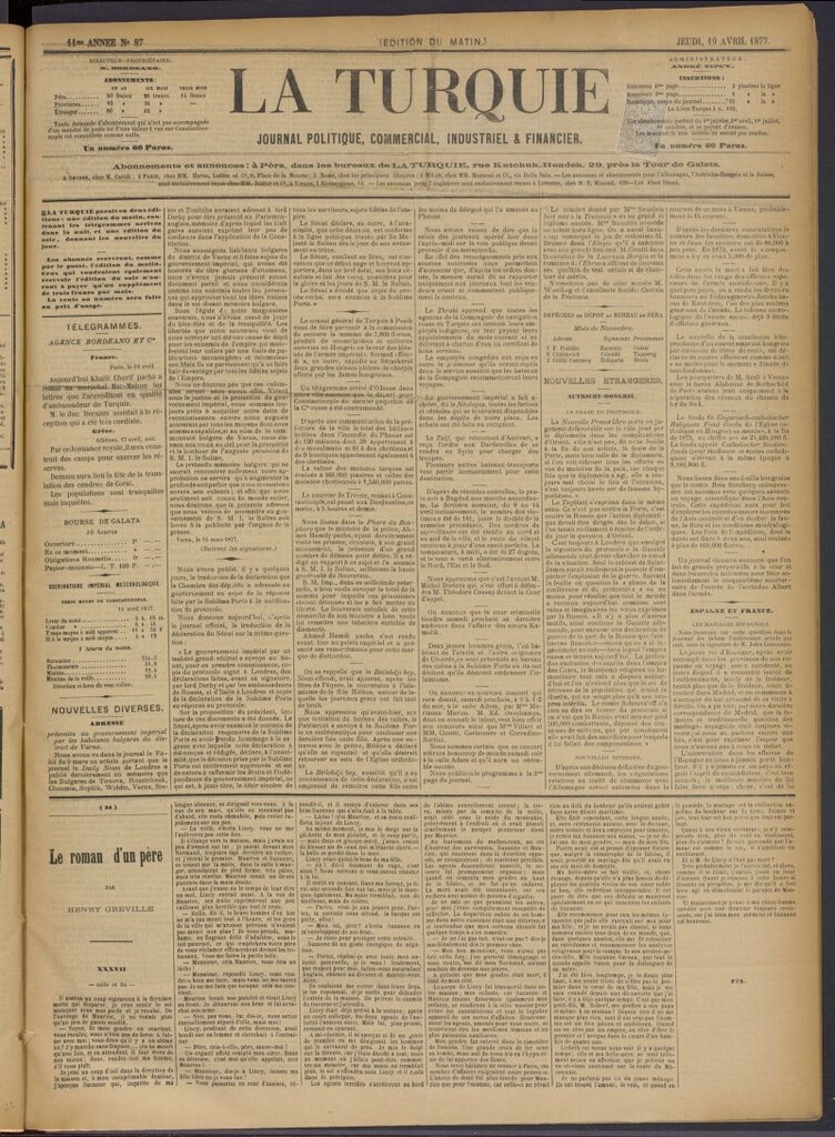 Miniatura de La Turquie del 19 de abril de 1877, nº 87